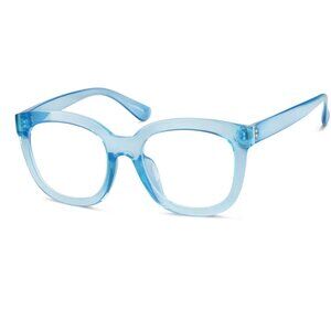 Sky Blue Square Oversized Frames (Prescription Lenses)